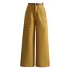 Pantalones de papas fritas de mezcla de lana de moda para mujer 2026 Otoño/Invierno Nuevos Pantalones Rectos Ceñidos de Cintura Alta Pantalones Largos Elegantes para el Trabajo Casual