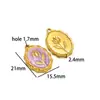 Pendente Oval Dourado Estrela de Cinco Pontas em Aço Inoxidável com Strass DIY Moda Colar Pulseira Acessórios para Roupas Transfronteiriço