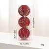 Adorno de bola flockeada navideña más vendido transfronterizo, Estrella decorativa para la punta del árbol de Navidad, Adorno colgante para árbol pequeño, Lazo festivo en stock