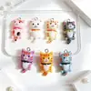 Gran oferta de simulación de gato, crema de pegamento, accesorios de resina para bricolaje, lindo gatito de dibujos animados, colgante de animal, accesorios de joyería