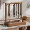 Soporte clásico de madera maciza estilo chino para pinceles, estante colgante para pinceles, estante de almacenamiento multifuncional, reposa pinceles