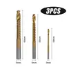 Conjunto de Brocas Serrilhadas Revestidas de Titânio, Broca Helicoidal 3-8mm Abridor de Furo para Marcenaria, Broca Estendida de 6 Peças, Frete Internacional