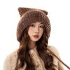 Chapéu de Pescador para Mulheres, Quente de Inverno Tricô Protege-Orelhas Estilo Coreano Versátil Chapéu Lei Feng, Novo Chapéu Fofo com Abas de Orelha para Mulheres