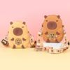 Bolsa Transversal Fofa de Capivara para Crianças Bolsa Transversal de Silicone Feminina Desenho Animado Mini Pequena Carteira de Moedas Bolsa de Ombro para Celular