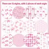 Novo Produto Papel de Fundo com Laço 24 Folhas Papel para Diário de Menina 30X30Cm Festa Colagem Diário Papel Material Rosa