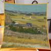 Pintura a Óleo de Van Gogh 90cm Campo de Trigo da Colheita Moldura de Quadro Lenço de Sarja Grande Quadrado Lenço de Peito Lenço Lenço de Seda