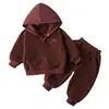 Conjunto de sudadera de forro polar para niños, con forro de forro polar, nuevo estilo otoño e invierno 2026, vestido para bebé niña, atuendos a juego para hermanos