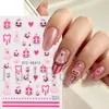 Novos Adesivos de Unha Cross-Border Halloween Desenho Animado Fofo Fantasma Rosa Abóbora Coração Adesivos de Unha Autocolantes