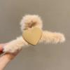 Outono e inverno pelúcia grampo de cabelo feminino colher de volta simples grampo peludo grampo de cabelo cocar tubarão peludo clipe fofo