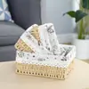 Caja de almacenamiento cosmético mesa de café control remoto escritorio tela artículos varios cesta simple para snacks sala de estar llaves cesta de almacenamiento de ratán