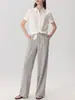 Pantalones Casuales de Pierna Ancha, Largos, Transpirables y Protectores del Sol para Mujer, Nuevos de Otoño, Blancos, de Cintura Alta, Caídos, Holgados, Adelgazantes, de Pierna Recta