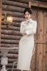 2026 Otoño e Invierno Nuevo Estilo Moda Joven Hilo de Plumas Forro Polar Manga Larga Mejorado Elegante Dulce Diario Vestido Qipao Efecto Adelgazante