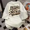 Camiseta Feminina Manga Curta com Estampa de Letras Hip-Hop Americano Verão 2025 Novo Estilo Ins Versátil Casual Solta Tendência Marca Top