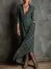 Vestido Casual de Cuadros de Manga Larga con Estampado a Doble Cara, Nuevo Producto Transfronterizo Europeo y Americano 2025