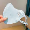 Nova máscara de protetor solar infantil, máscara 3D de seda gelada respirável com desenho infantil, fina, lavável, proteção UV