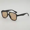 Gafas de Sol Retro Marrones Coreanas para Hombre, Gafas de Sol Cuadradas de Marco Grande con Doble Puente, Gafas de Sol Amarillas Ins, Gafas de Sol Estilo Callejero