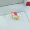 Nuevo Anillo Abierto de Trébol Latón Chapado en Oro Elegante Moda Anillo para Mujer Joyería Regalo para Novia