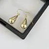Brincos Urbanos Estilo Coreano de Bola Gota d'Água, Ganchos de Cobre Banhados a Ouro para Mulheres, Design de Nicho, Brincos Minimalistas de Alta Qualidade