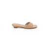 Nuevas Chanclas de Verano Estilo Francés con Plataforma Baja de Una Tira para Mujer Color Nude Elegantes Versátiles Punta Cuadrada Punta Abierta Sandalias de Exterior