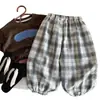 Calça Repelente de Mosquitos Infantil Meninos 2026 Verão Nova Crianças Pequenas e Médias Calça de Lanterna Xadrez Calça Casual Solta para Bebê Meninas Finas