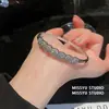 Pulsera Cuadrada de Circonita con Letra y Flor Estilo Palacio Retro, Pulsera de Lujo Ligero y Alta Gama, Joyería de Moda Europea y Americana