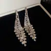 Pendientes Europeos y Americanos Transfronterizos con Forma de Hoja, Corazón y Gota de Agua, con Borlas y Tachuelas de Diamante, Pendientes de Estilo Minimalista de Nicho, Pendientes de Lujo Ligero de Gama Alta
