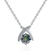 Collar cruz de diamantes de colores de moda transfronterizo cadena para clavícula de plata de ley S925 moissanita piedra preciosa de colores joyería de comercio exterior en stock venta al por mayor
