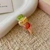 Lindo Dibujo Animado Caramelo de Fruta Gelatina Pinza de Pato Dulce Niña Mini Pinza de Pato Pinza para el Cabello de Celebridad de Internet