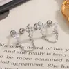 Versão coreana dos mais recentes brincos populares de diamante duplo para orelha brincos de temperamento amor brincos de cruz brincos da moda