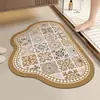 Alfombrilla de baño con forma de nube hecha de tierra de diatomeas suave, absorbente y de secado rápido, adecuada para usar frente a la puerta del baño y proporciona una superficie antideslizante para pisar.