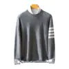 Suéter de Caxemira Baicai Velvet com novo color-block para homens, gola redonda, outono/inverno 2026, de alta qualidade, leve, camada base de tricô versátil
