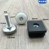 20 25 30 40 50 60 Tubo Quadrado de Plástico Ajustável Tubo de Aço Inoxidável Tampão Interno Rolha Prateleira Pés Ajustáveis