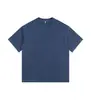 Algodón puro de 270 g con un efecto desteñido y blanqueado, resistente, parcialmente desgastado, camiseta de manga corta extragrande con hombros caídos estilo americano al por mayor