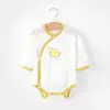 Traje de Monje Triangular Transpirable de Algodón Puro de Manga Larga Abierto de Verano Harper Neonato para Niños y Niñas