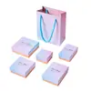 Caja de Almacenamiento de Joyería Rosa con Gradiente Perlado Estilo Ins Lujo Accesible Caja de Empaque para Joyería Anillos Cielo y Tierra
