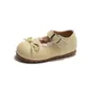 Zapatos planos dulces estilo bosque para niñas, nueva colección otoño 2026, zapatos de actuación para niños con lazo, zapatos de piel para niños pequeños y medianos