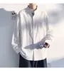 Camisa masculina, camisa de algodão e linho estilo Tang chinês de manga longa, top casual vintage para primavera e outono