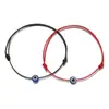 Pulseiras Retrô Coloridas Europeias e Americanas com Corda Olho de Hórus Feitas à Mão 2 Conjuntos de Pulseiras Pulseiras para Casais e Amigos