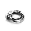 Collar para Hombre Tres Vidas Tres Mundos Colgante de Tres Anillos Acero de Titanio Entrelazado de Moda Nuevo Set de Pareja Estilo Nacional Joyería de Moda