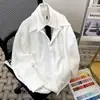 Camisa Masculina de Manga Longa com Design de Nicho Estilo Americano Estilo Britânico Yuppie Roupa Masculina Camisa com Camisa de Duas Peças Empilhada Real