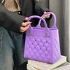 Bolso Tote Nicho Estilo Coreano 2024 Principios de Otoño Nuevo Bolso de Mujer Dopamina Personalizado Bolso Pequeño Bolso de Mano Rómbico Calado
