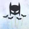 Enfeite de Bolo Série Negra Bandeira Conjunto Batman Tema Decoração de Bolo Plug-in Bandeira