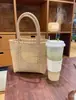 Bolso Tejido de Cesta de Verduras Estilo Japonés para Mujer Versátil Bolso de Hombro Cruzado Tote Bolso Cubo Bolso de Mamá Bolso para Lonchera