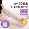 Guantes Domésticos Multifuncionales Largos Portátiles con Puños Elásticos, Guantes Desechables Engrosados para Cocinar y Limpieza de Cocina, Guantes Transparentes