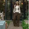 [260 g de algodón modal] Camiseta ajustada con base de encaje hueco y tirantes oblicuos, color blanco y negro