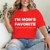 Camiseta Gráfica Divertida de Humor Familiar "Soy el Amor de Mamá" Camisa de Manga Corta para Mujer Día de la Madre Manga Corta