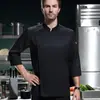 Placket de Cinta Azul Ropa de Trabajo de Chef para Hombre Catering Hotel Restaurante Cocina Otoño e Invierno Mangas Largas