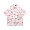 Camisas Jacquard Retro Americano con Diseño de Peces Dorados por Toda la Tela, Manga Corta para Hombres y Mujeres, Verano, Holgadas, Casual, Camisas de Pareja