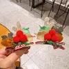 Accesorios Navideños para el Cabello de Oso Retro Texturizado Diadema para Niña Peineta de Lazo Hecha a Mano Adorable Cuernos Diadema para Niños