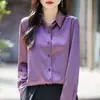 Estilo Novo Primavera 2026 Cardigã Camisa Brilhante de Cetim Sedoso Design Solto e Versátil Top Camisa para Mulheres